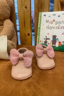 Детские мокасины из натуральной кожи Adele в порошке